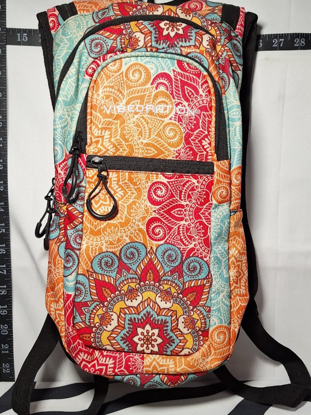 *SALE*Vibedration Hydration Backpack w/o bladder, Turquiose/Orange pattern, Used